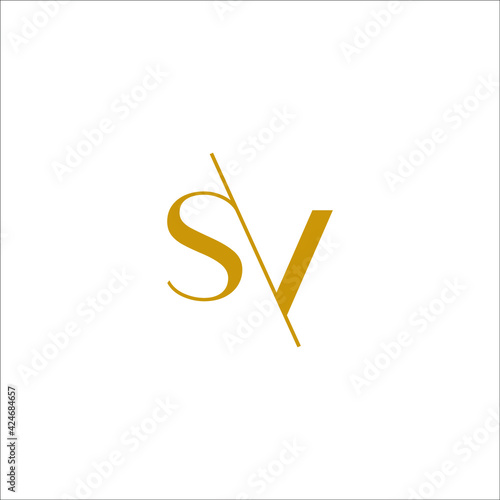 SV logo design vector sign