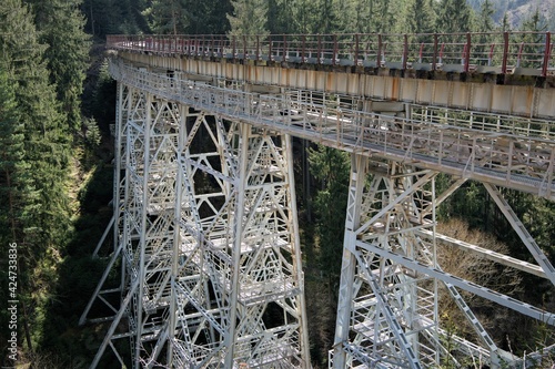 Eine Meisterleistung der Brückenbaukunst - Das Eisenbahnviadukt über das Ziemes Tal in Ostthüringen - Bei der Errichtung im Jahr 1895 der 115 m langen Brücke wurden 280 Tonnen Stahl verbaut . 