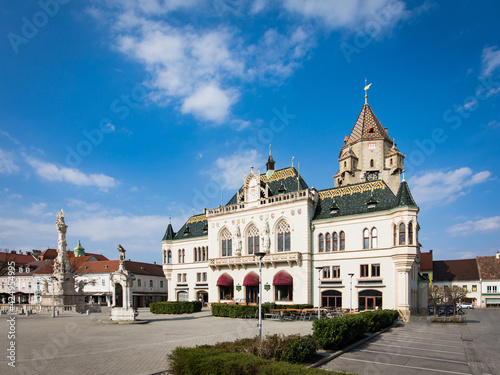 Korneuburg Main Square and Town Hall building in the center of the city in Weinviertel