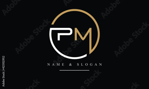 PM, MP, P, M abstract letters logo monogram