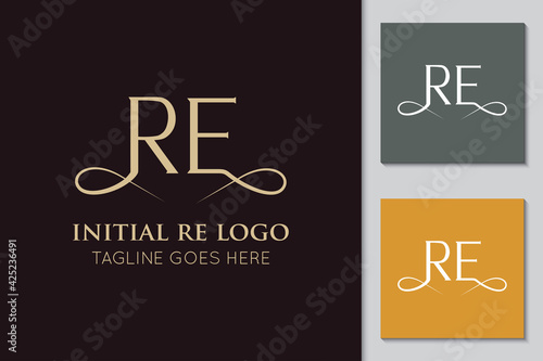 illustration vector graphic initial re letter logo or icon best for branding and icon