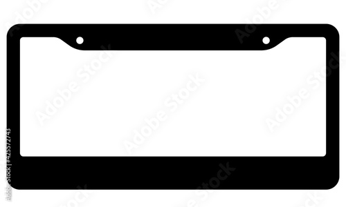 License plate frame silhouette icon. Clipart image isolated on white background
