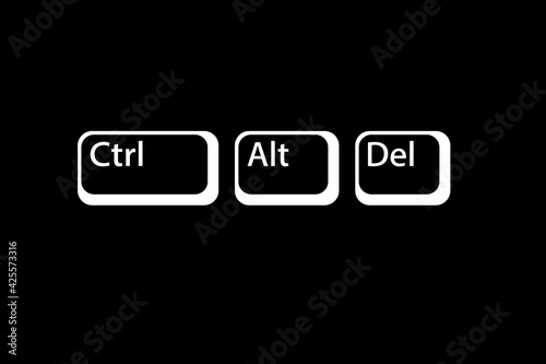 Ctrl Alt Del Key illustration. Clipart image