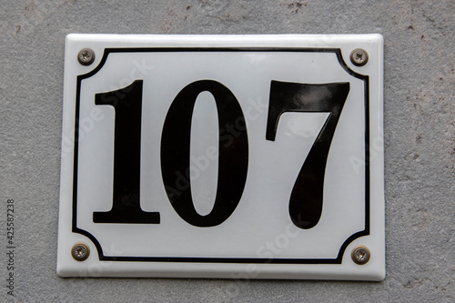 Close Up House Number 107 At Amsterdam The Netherlands 2-10-2020