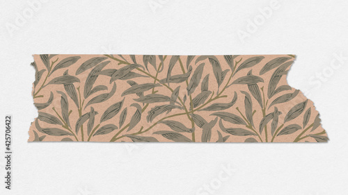 Willow bough washi tape journal sticker remix from artwork by William Morris