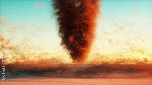 3d Illustration of a sand tornado