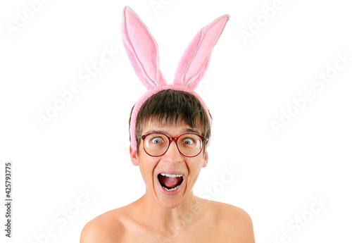 Young Man in Rabbit Ears