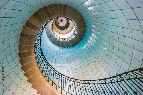 High lighthouse stairs, vierge island, brittany,france