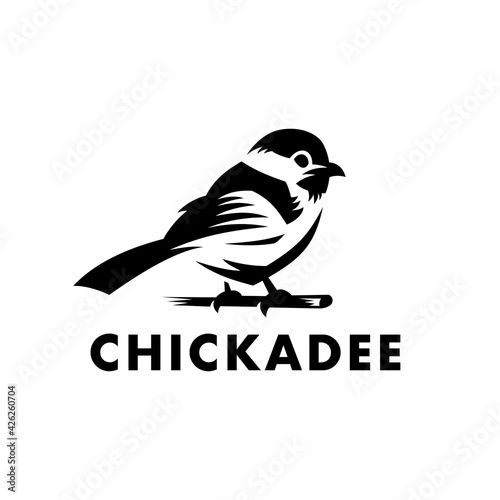 chickadee bird logo vector icon illustration