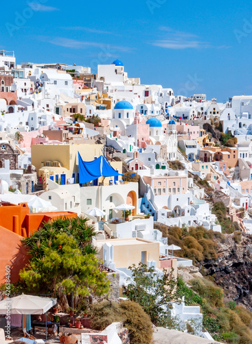 White houses of Oia village, Santorini island, Greece