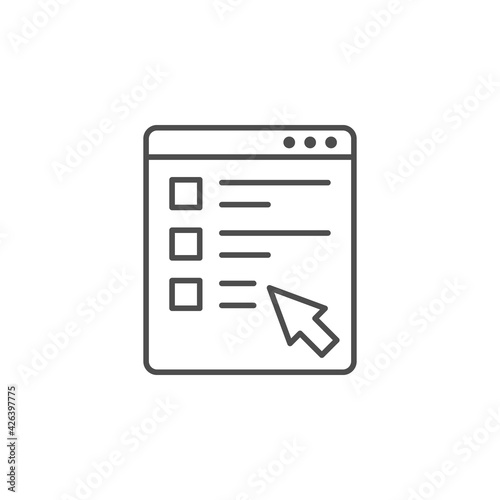 Online form line outline icon