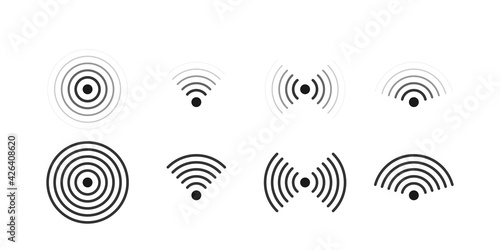 Wifi signal icons set illustration