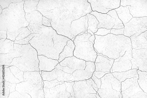 crack concrete white wall or Cement wall background