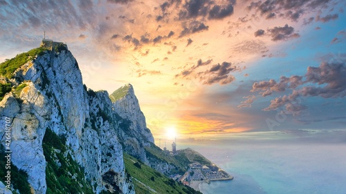 sunset in the rock of Gibraltar