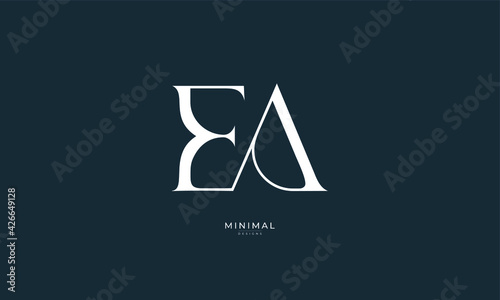 Alphabet letter icon logo EA