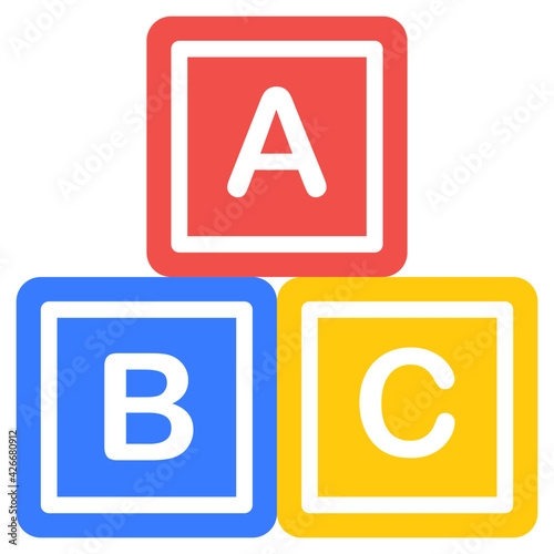 Editable flat design vector of abc blocks