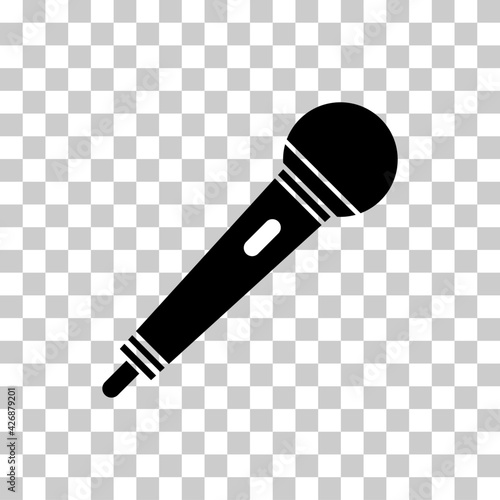 Microphone icon, audio speech symbol, record concert sign, web button design, karaoke flat speak