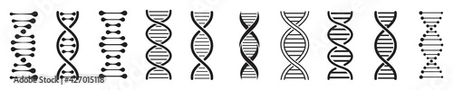 dna icon set, dna helix, chromosome, molecule symbol, Vector illustration.