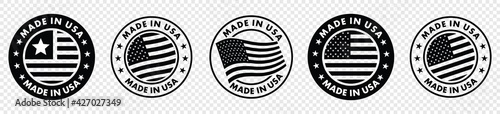 set of made in the usa labels, made in the usa logo, usa flag , american product emblem, Vector illustration.