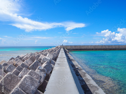 Stone pier in the sea