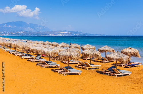 Kefalonia Island, Greece. Xi Beach, a beach with red sand, Ionian Sea.
