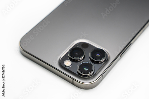 Close up of smartphone camera triple lens