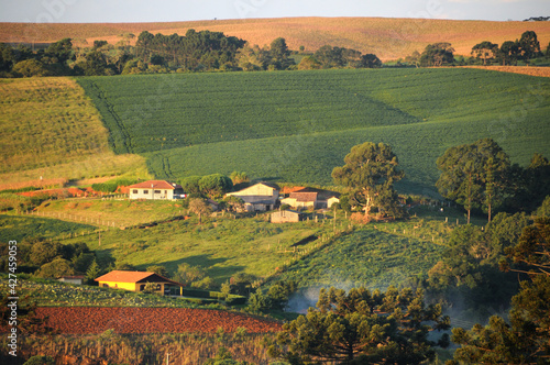 Pequenas propriedades rurais em Irati no Paraná, Brasil, Sul