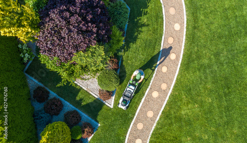 Landscaping Job Grass Mowing Aerial