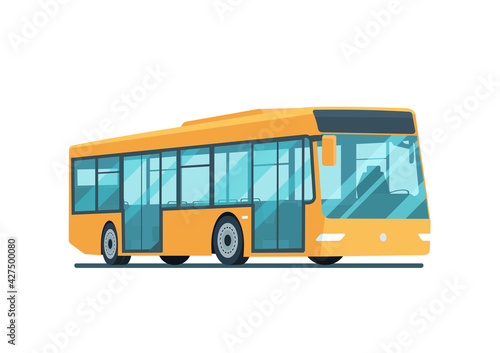 Modern city passenger bus isolated. Vector illustration.