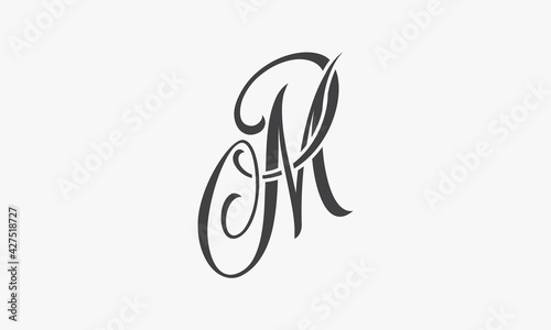 M / MP / PM script letter logo vector.