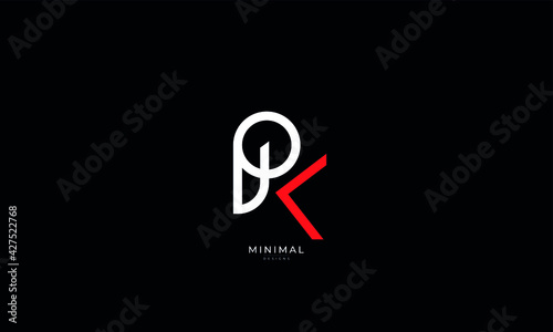 Alphabet letter icon logo PK
