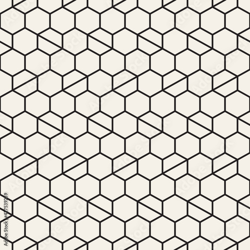 Vector seamless pattern. Repeating geometric design. Monochrome modern background.