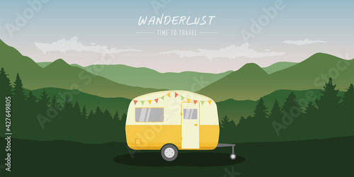 wanderlust camping adventure in the wilderness with camper