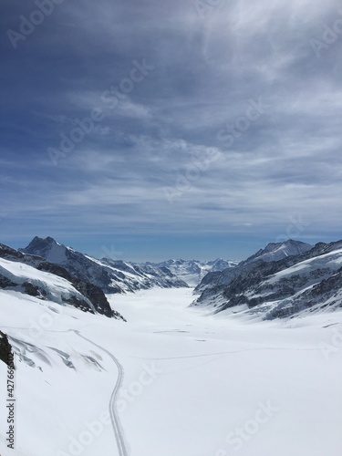 snow covered mountains