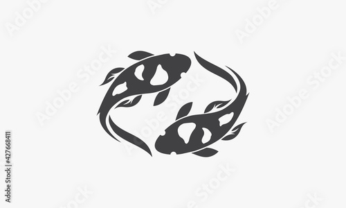 koi fish icon. vector illustration. isolated on white background.