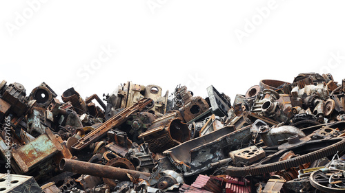 Mountain of scrap metal ready for recycling