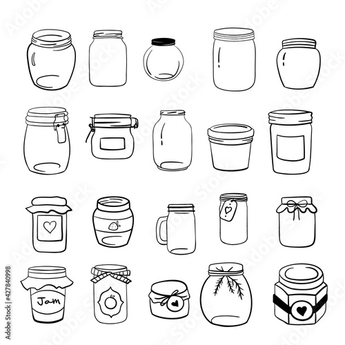 Jars with a lid, with a label, with a ribbon.