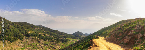 Atlas mountains located in north africa and this is tikjda located in Algeria , Landscape view of national park Tikjda in Bouira Algeria