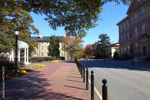 Street running through the main campus of University of North Carolina in Chapel Hill