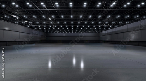 Empty hall exhibition center. backdrop for exhibition stands.3d render.