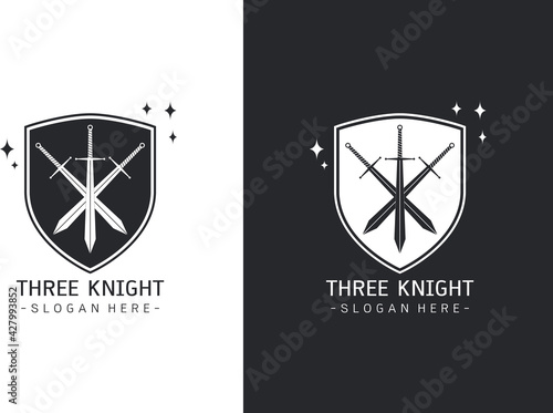 Three swords logo template