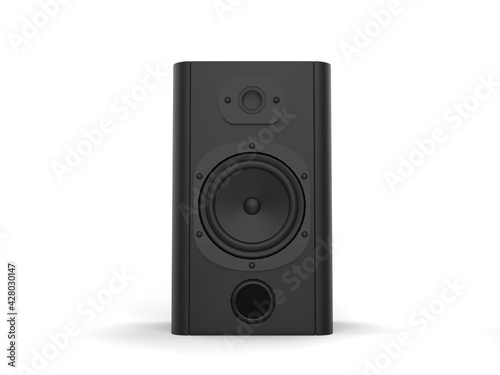 Cool modern matte black bass sub woofer speaker - front view