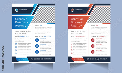 Corporate business flyer design template with modern concept Premium Vector