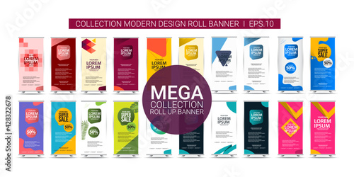 Mega collection roll up banner design template