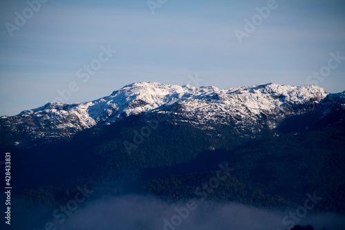 Mountain tops with snow in Patagonia