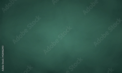 Realistic green chalkboard background. Dirty blackboard texture. Blank clasroom board. Space for advertising text and restaurant menu. Vector illustration.