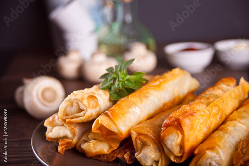 Sigara burek turkish crispy fried pastry rolls filo phyllo dough