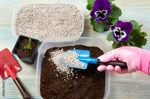 Mixing perlite granules pellets with black gardening soil improves water retention, airflow, aeration, root growth capacity of all the plants growing in pots. Perlite is an amorphous volcanic glass.