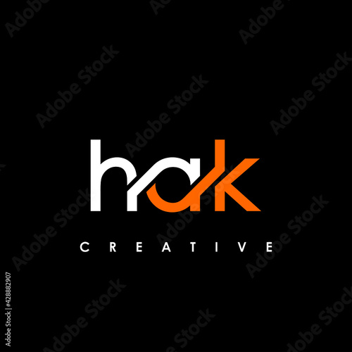 HAK Letter Initial Logo Design Template Vector Illustration