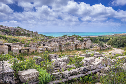 Ruins of acropolis of Selinunte ancient city on Sicily Island in Italy